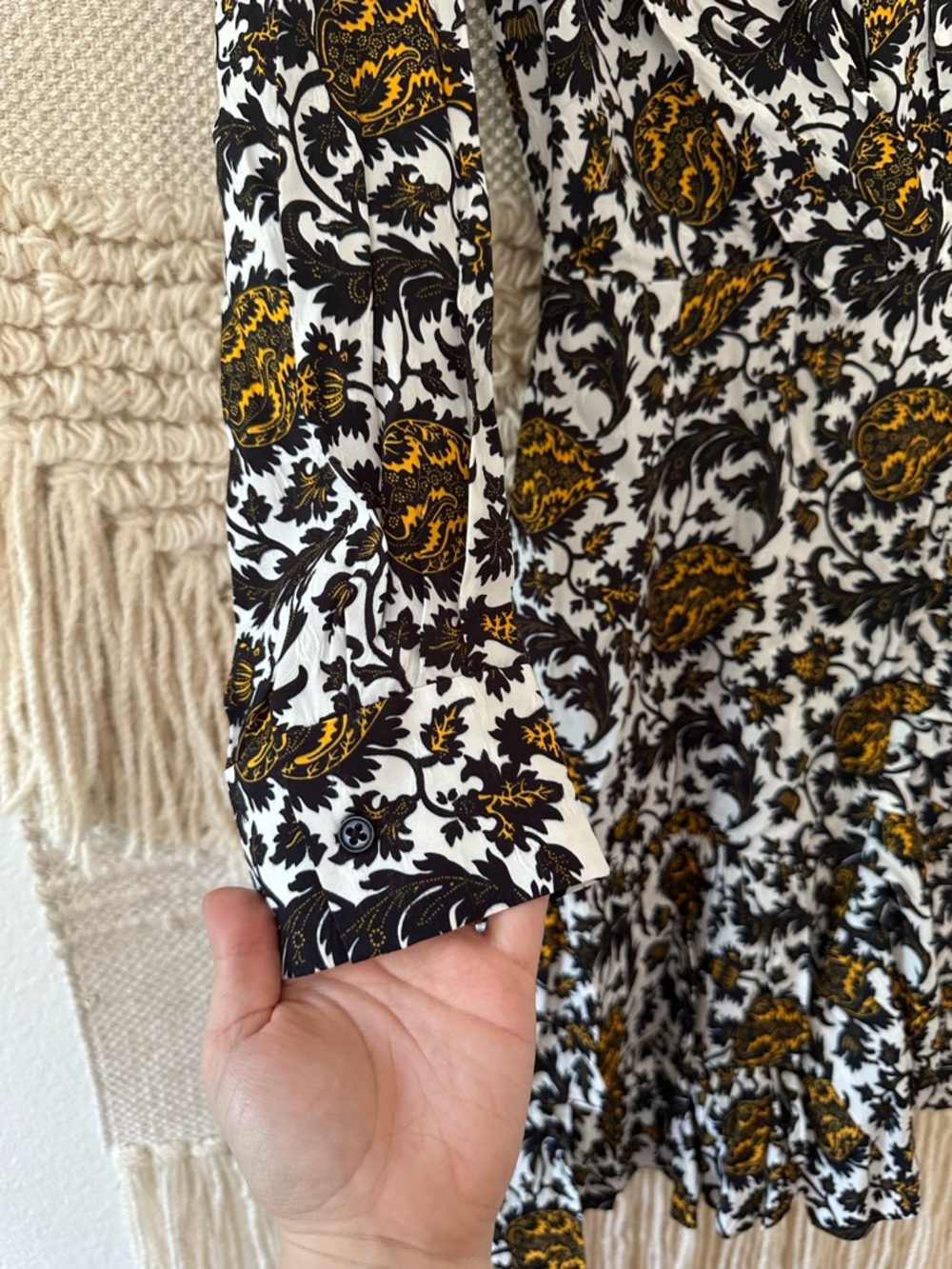 Sandro Wrap-effect Dami Printed Mini Dress NWT - Picture 9 of 11